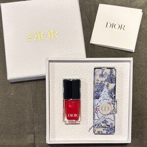 DIOR LIMITED EDITION Rouge Lipstick & Nail Color Exclusive Dior Pebbled Box Set